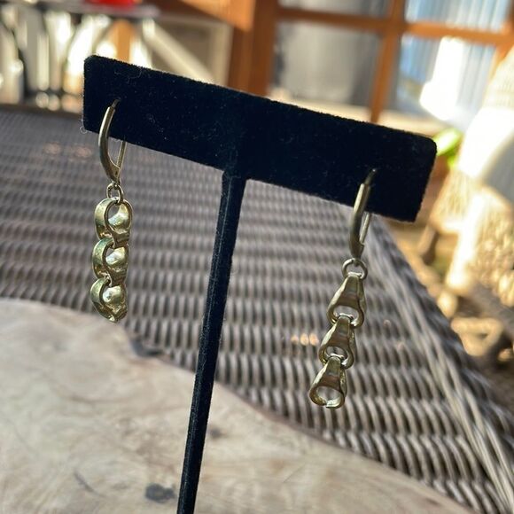 Vintage Brass Chain Link Earrings - Picture 1 of 4